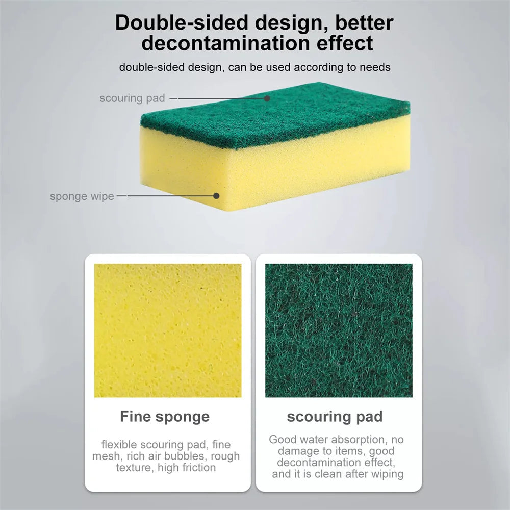 30PCS Dishwashing Sponge Kitchen Nano Emery Magic Clean Rub Pot Rust Focal Stains Sponge Removing Kit Cleaning Brush Sponges 