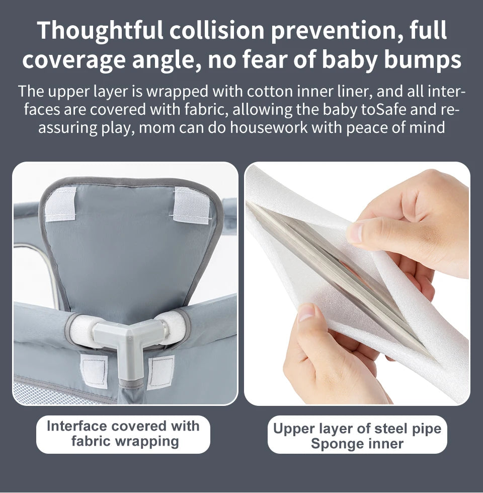 Baby Playpen Child Safety Fence with Pull Rings and Ball Box