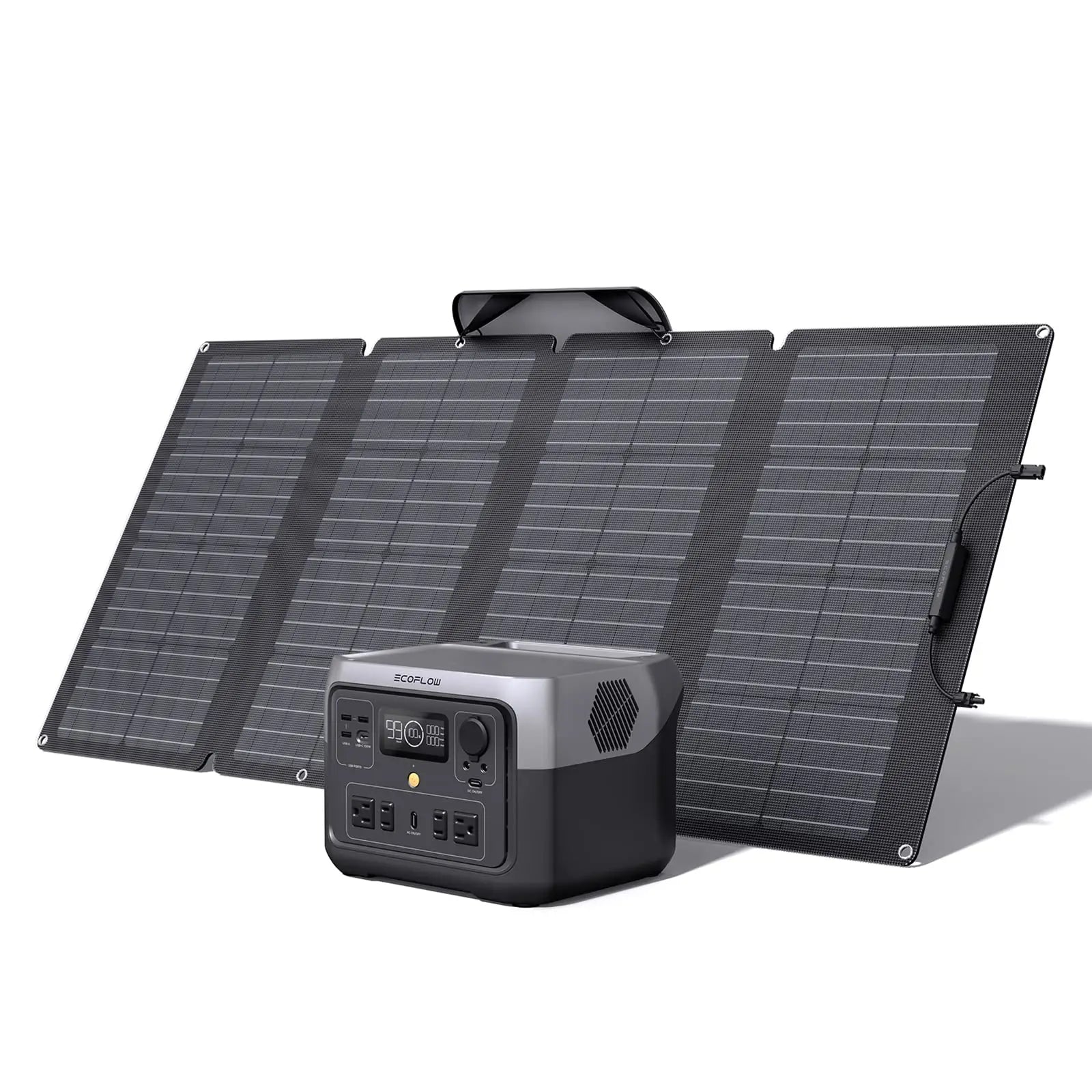 ECOFLOW Portable Power Station RIVER 2 Max 500 with Bag, 499Wh LiFePO4 Battery/ 1 Hour Fast Charging, Up To 1000W Output
