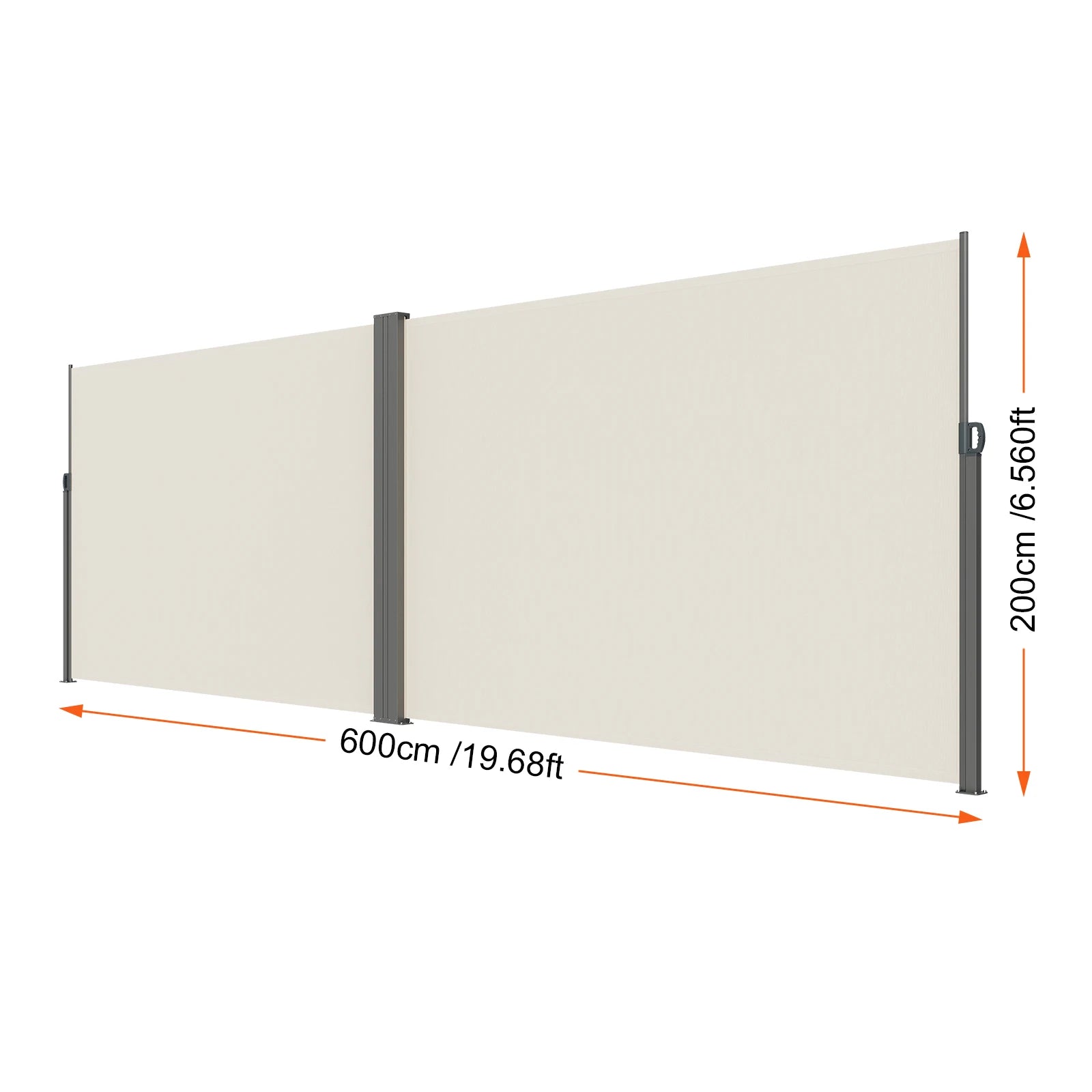 Retractable Side Awning Privacy Screen UV30+ Waterproof Patio Divider