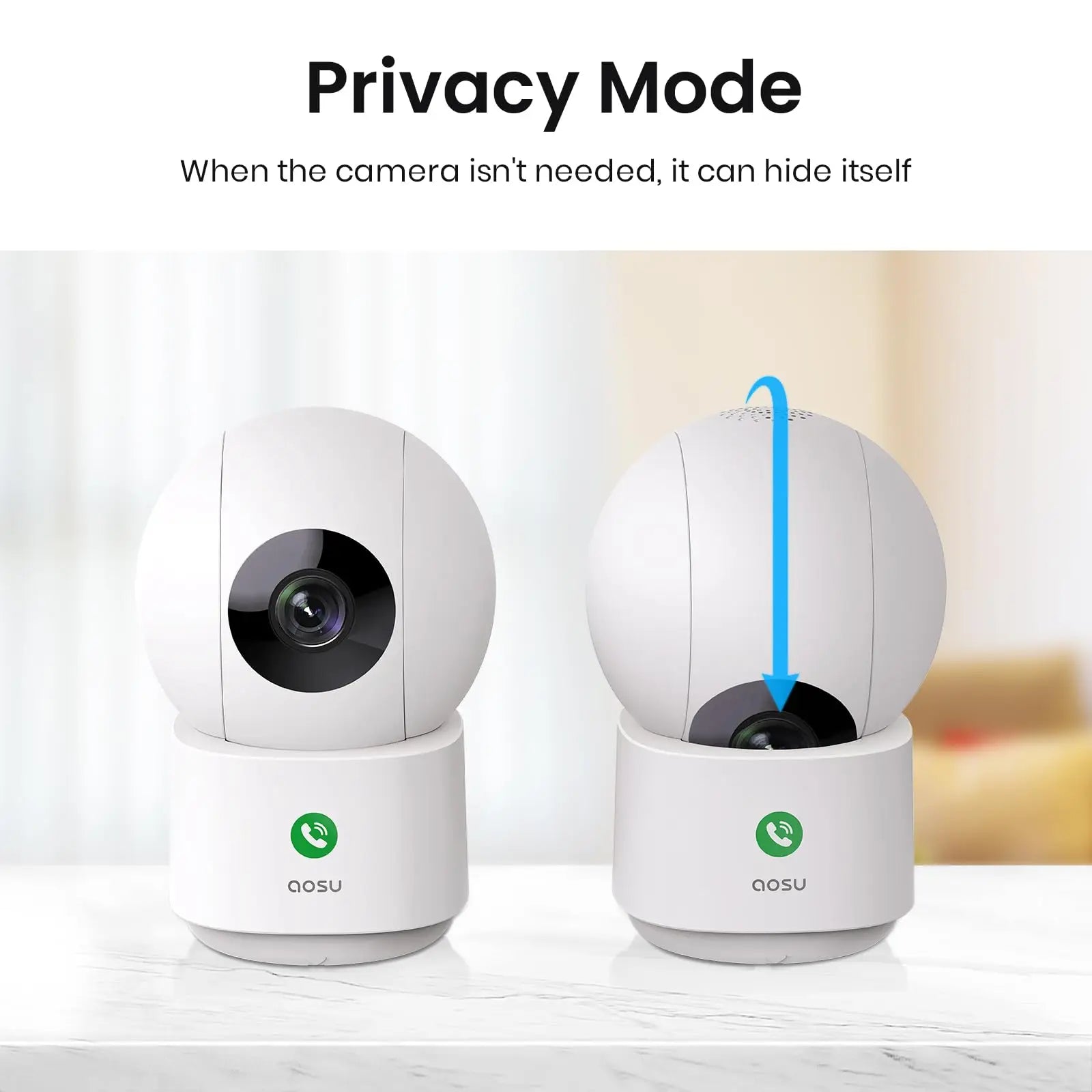 AOSU 3MP Indoor Baby Monitor Camera with 2-Way Audio