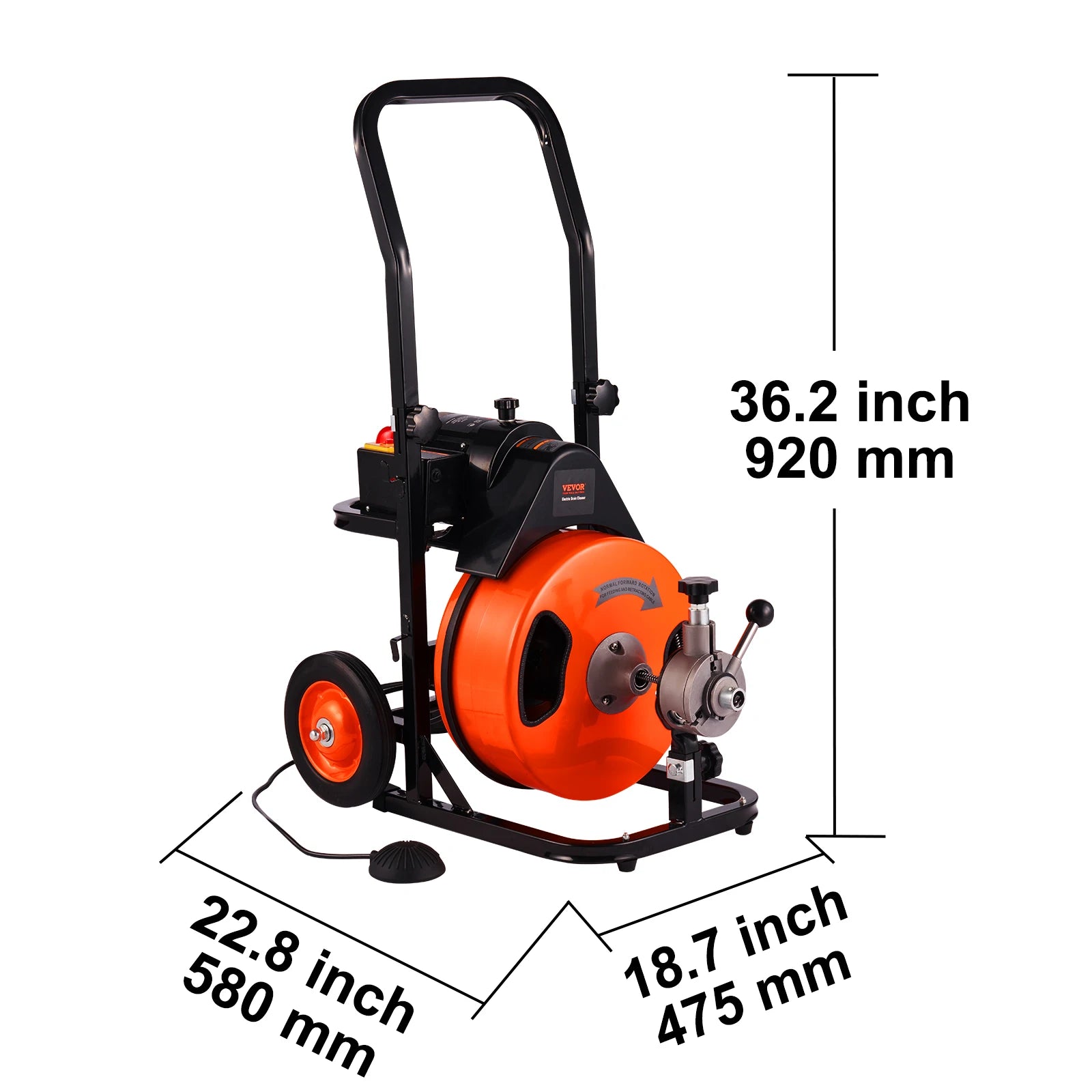 Elektrický stroj na čištění odpadů 75FT–100FT kanalizační had s automatickým podáváním