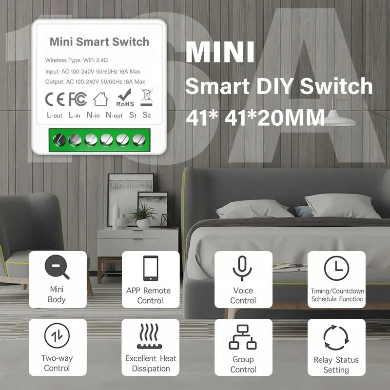 Inteligentny włącznik przekaźnikowy Tuya Smart Wi-Fi lub Zigbee, 16 A lub 20 A