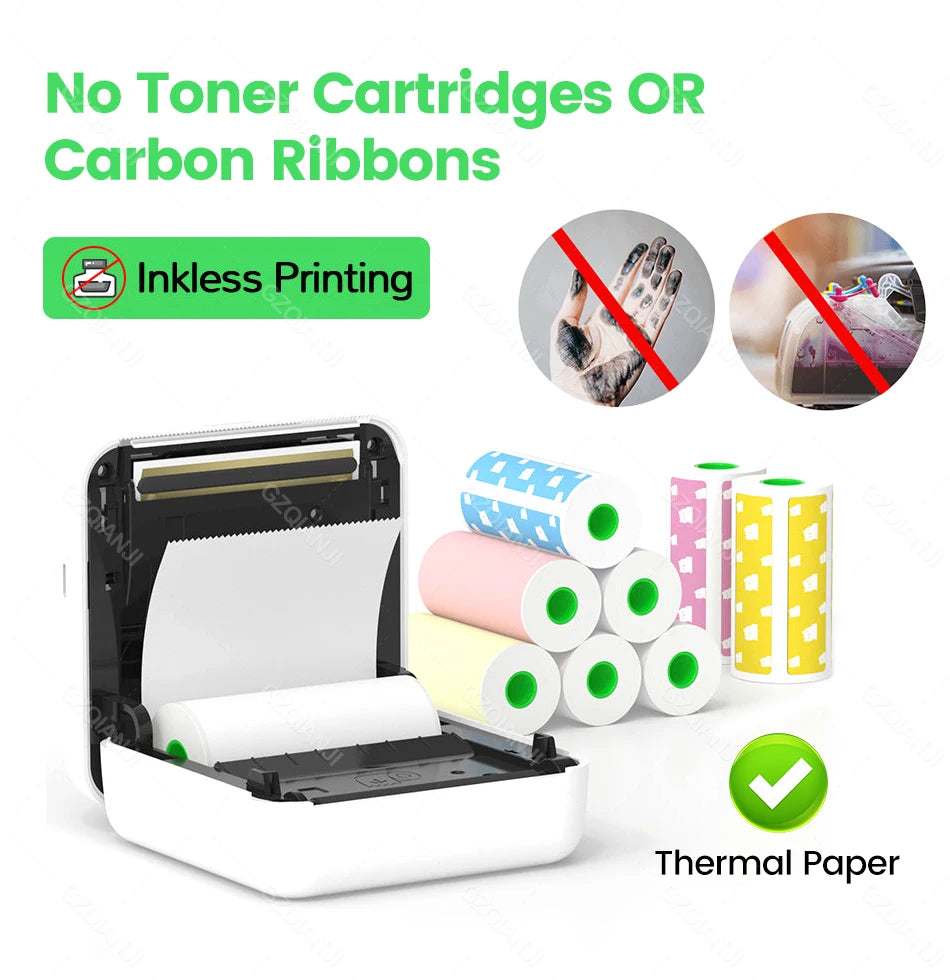 7 Colors Peripage A6 304DPI Mini Photo Printer Notes Sticker Label Printing Machine Bluetooth Portable Wireless Printer Marker 