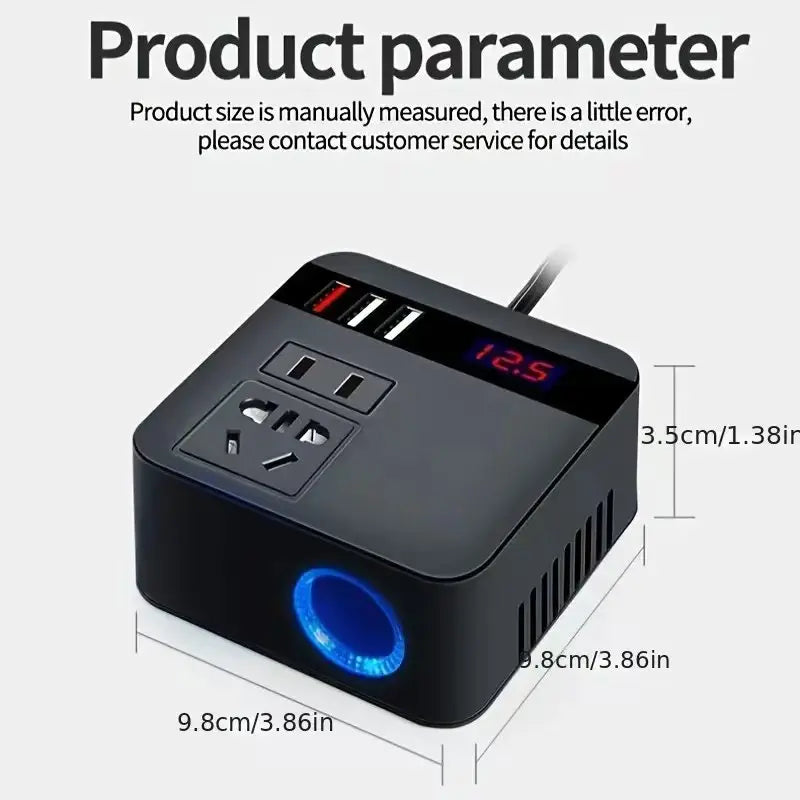 Автомобилен инвертор 12V/24V към 110V/220V с LED дисплей