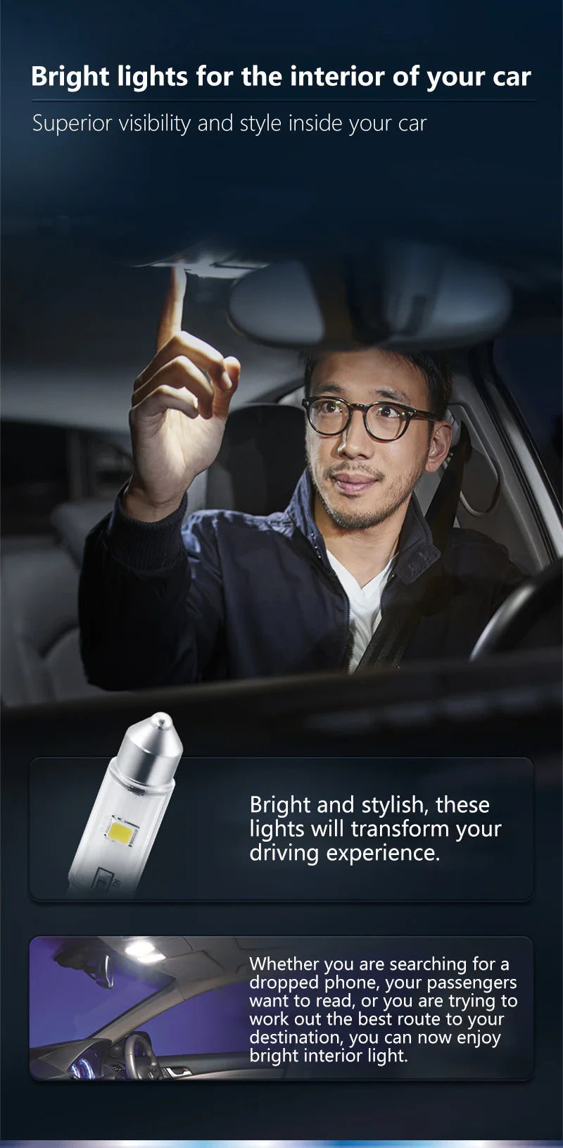 Philips Ultinon Pro3000 C5W LED Fest 38mm 30mm 43mm Festoon Auto Signal Seitenlampe 6000K Kaltweiß Innenraum Leselicht(1STK)