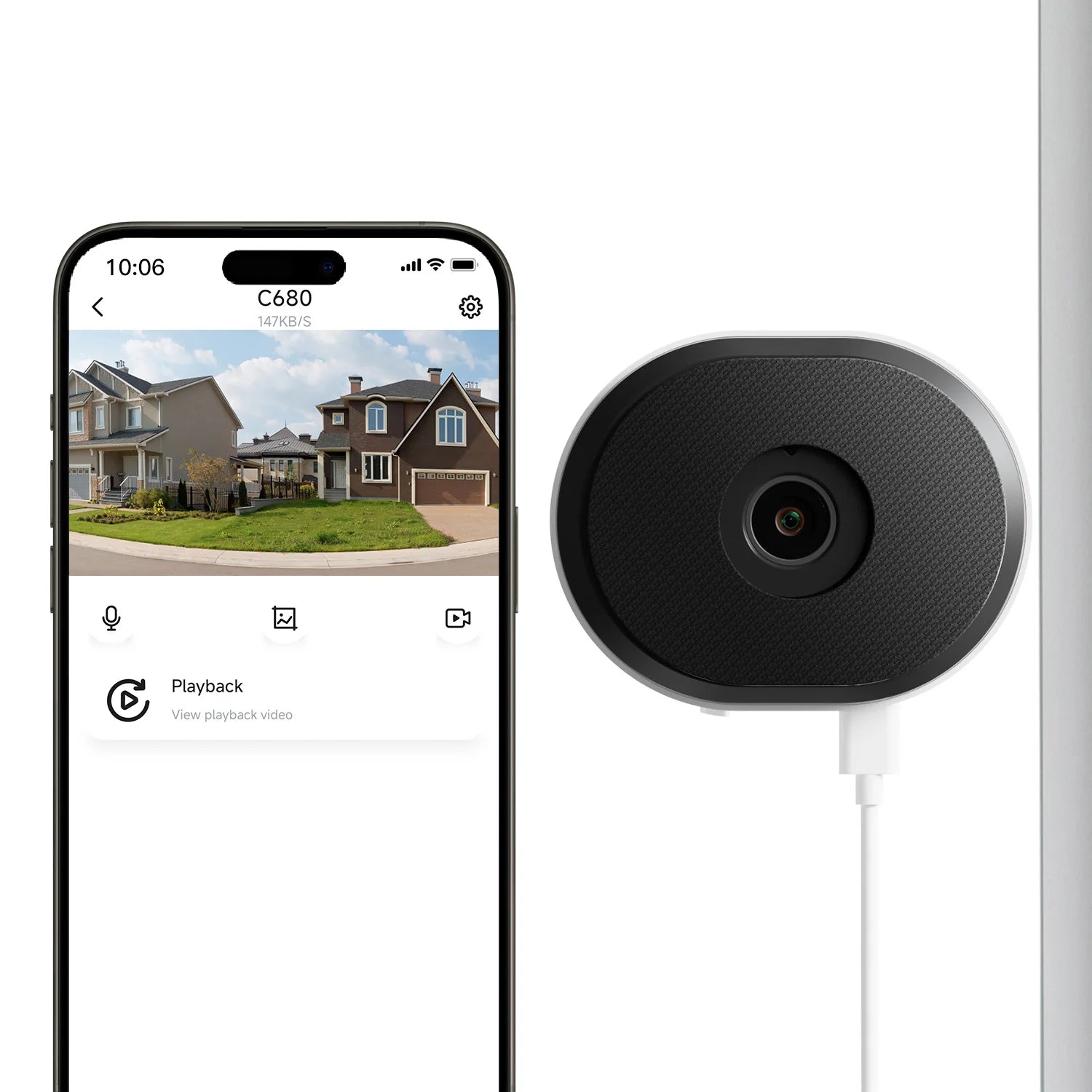 ZOSI C680 2K Window Security Camera with Full-Color Night Vision