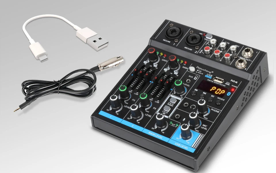 Table de mixage audio USB à quatre canaux M4
