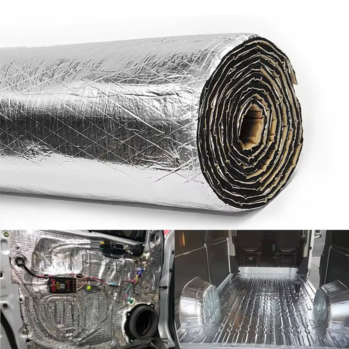 5/10mmCar Thermal Sound Insulation Cotton Roll Self Adhesive Fire Resistant Noise Reduction Mat for Roof Doors Floor Engine Hood
