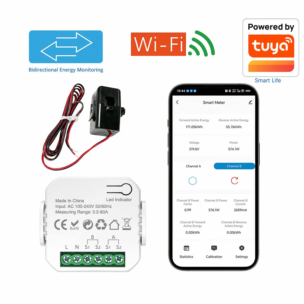 Tuya WiFi Energy Monitor - One or Two Channels