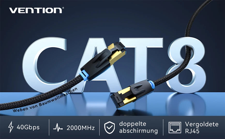 Braided Cat8 RJ45 Ethernet Cable - Length Options