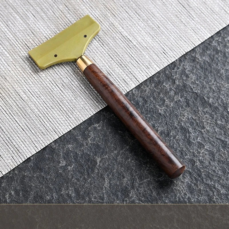 Rasqueador de Couro Espátula de Cola Cabo de Sandalwood Ferramenta de Artesanato em Couro para Colagem Adesivo de Couro Costura Suprimentos de Marroquinaria