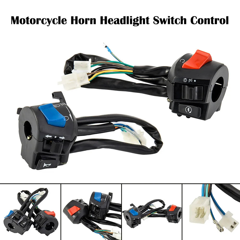 Motorcycle Handlebar Switch for 7/8 Inch Bars, 12 V DC