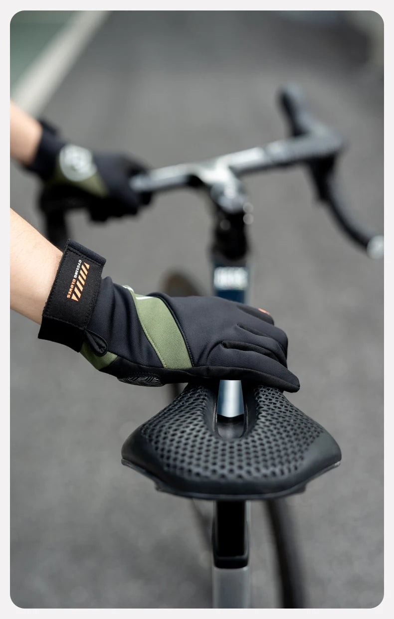 Gants de cyclisme à doigts complets écran tactile coupe-vent printemps automne