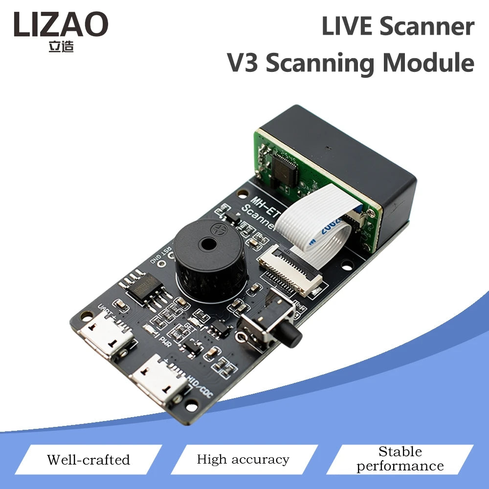 V3 QR and Barcode Scanner Module, USB-C and UART