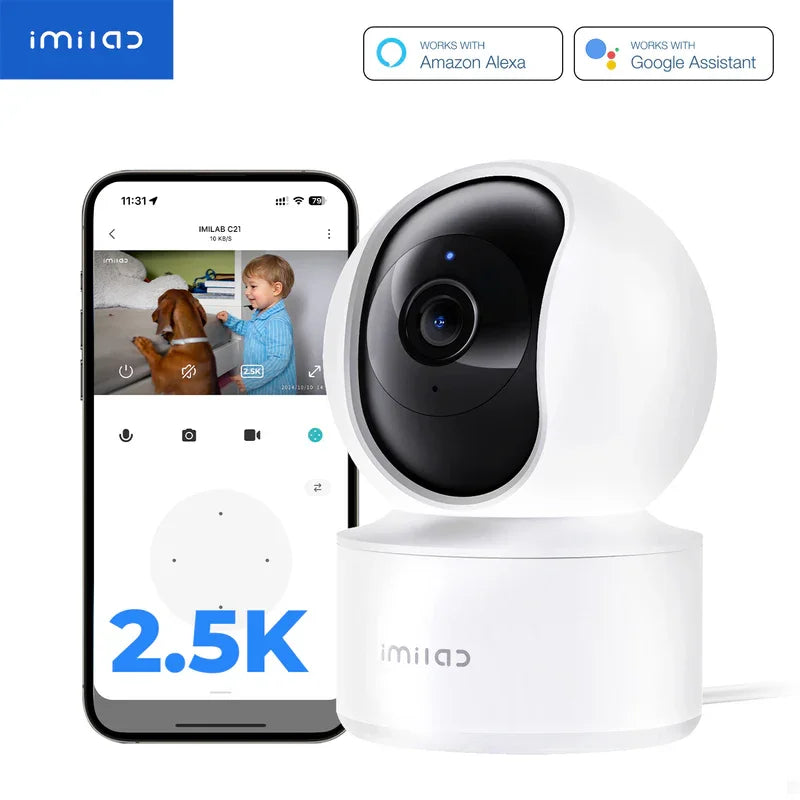 Caméra de surveillance bébé intérieure IMILAB 3K avec suivi à 360° et audio