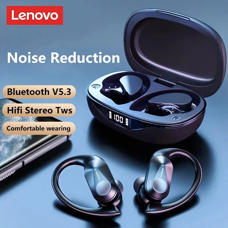 Original Lenovo LP75 TWS Bluetooth V5.3 Headphones Wireless LED Digital Display Earphones Noise Reduction Waterproof Headset New 
