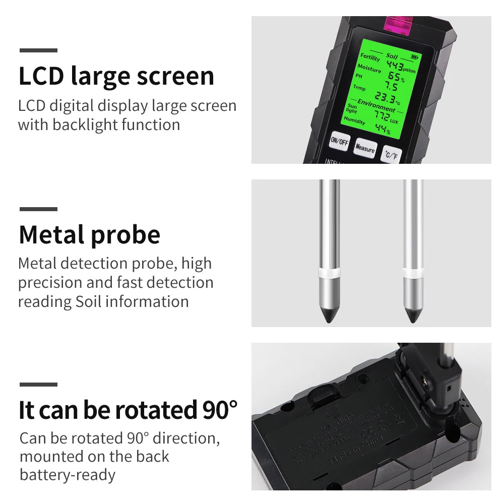 Six-in-One Digital Soil and Environment Meter