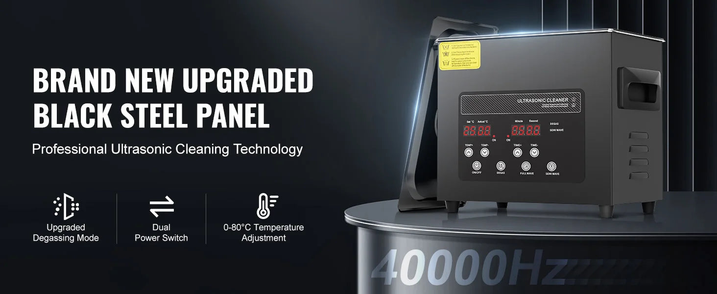 Ultralydsrens 2L–15L 40kHz Dybderens med Timer og Varme