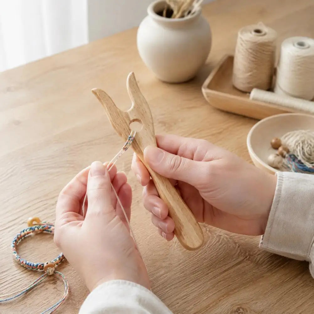 Wooden Lucet Fork and Braiding Tool Set