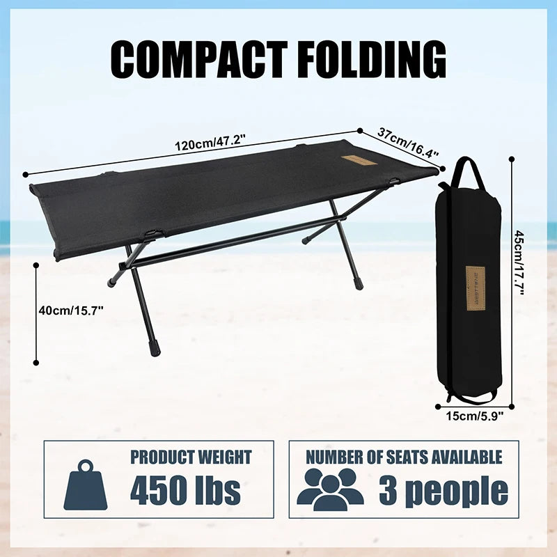 Double Camping Stool Folding Two-Person Outdoor Bench