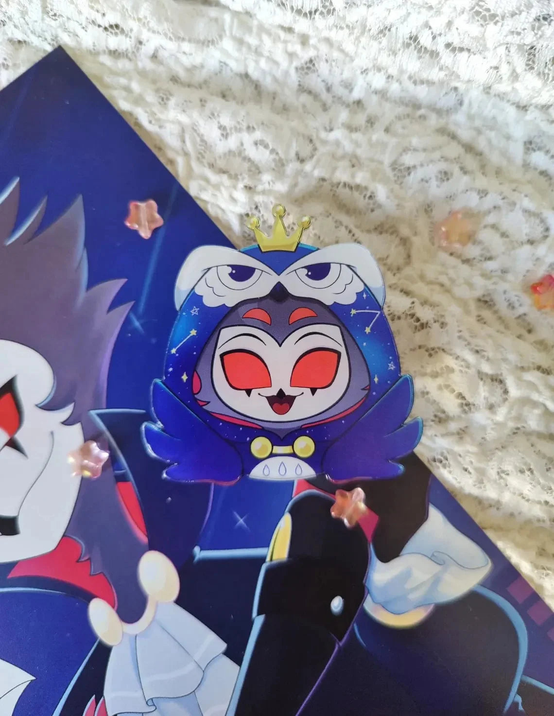 Phone Stand with Helluva Boss and Hazbin Hotel Artwork