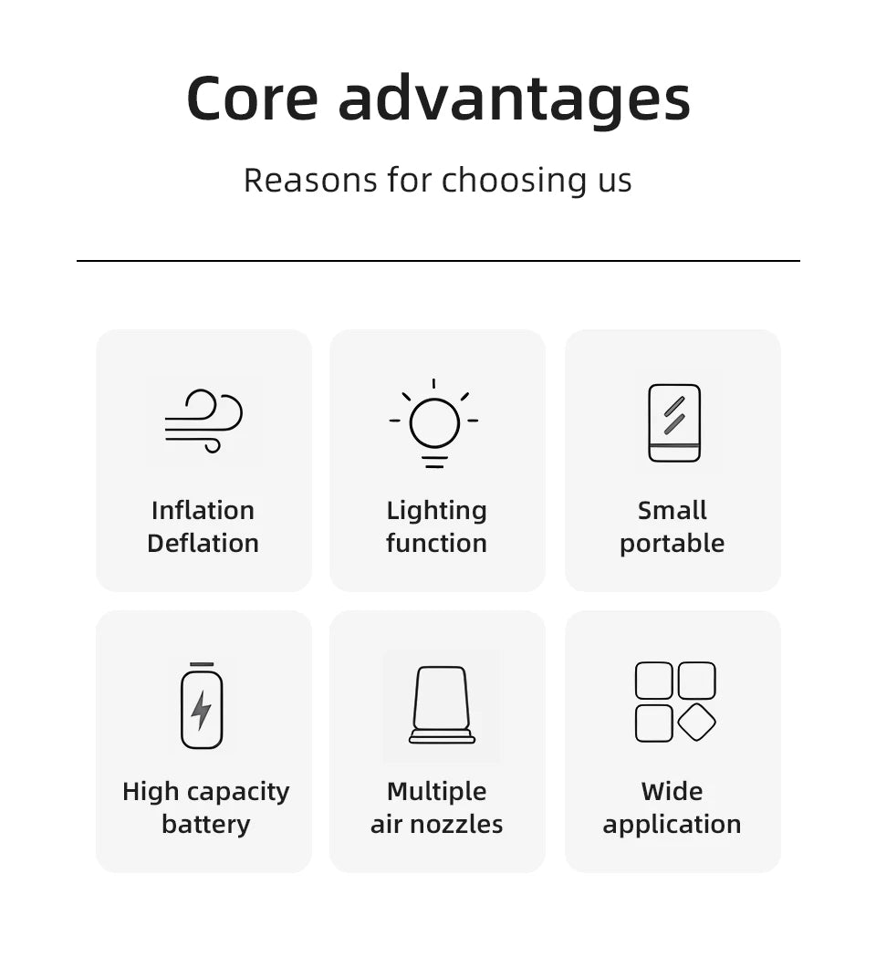 Mini pompe à air rechargeable avec lumière