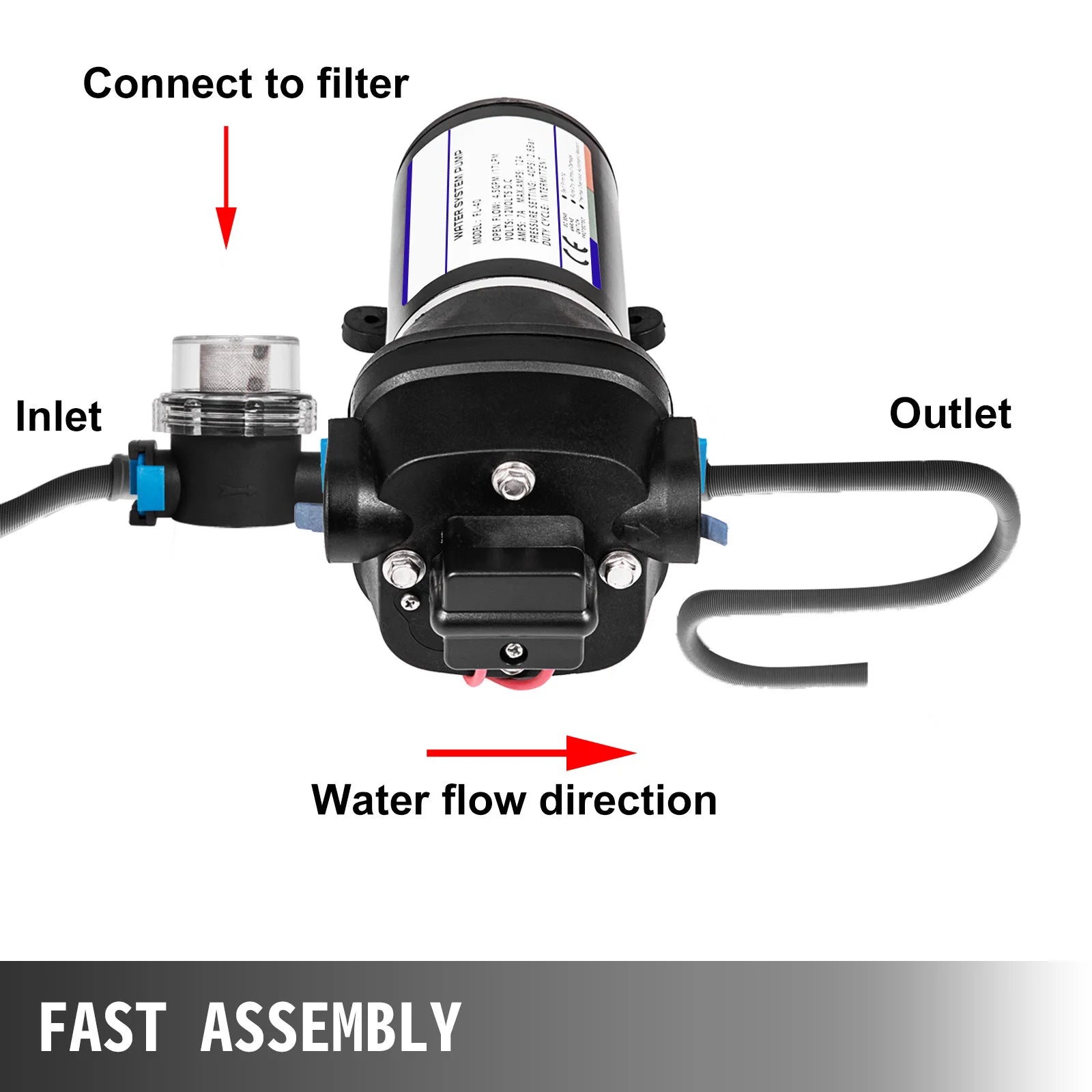 12V Diaphragm Water Pump Self-Priming 10L/Min or 17L/Min