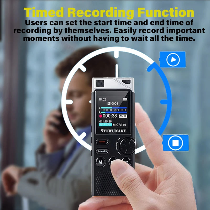 Voice Activation Recorder Dual-Core Ai Noise-Reducing Digital Recording Device STTWUNAKE 