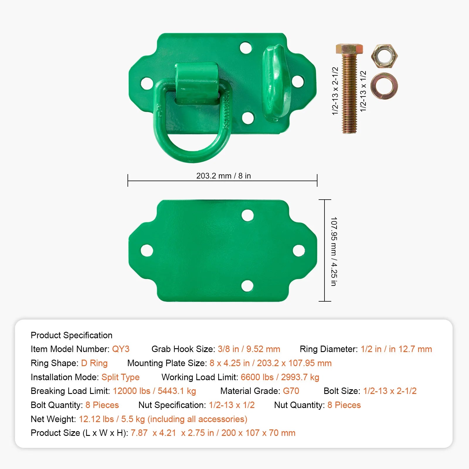 Heavy-Duty Tractor Bucket Hooks 2 Pack 12000–15000 lbs Capacity