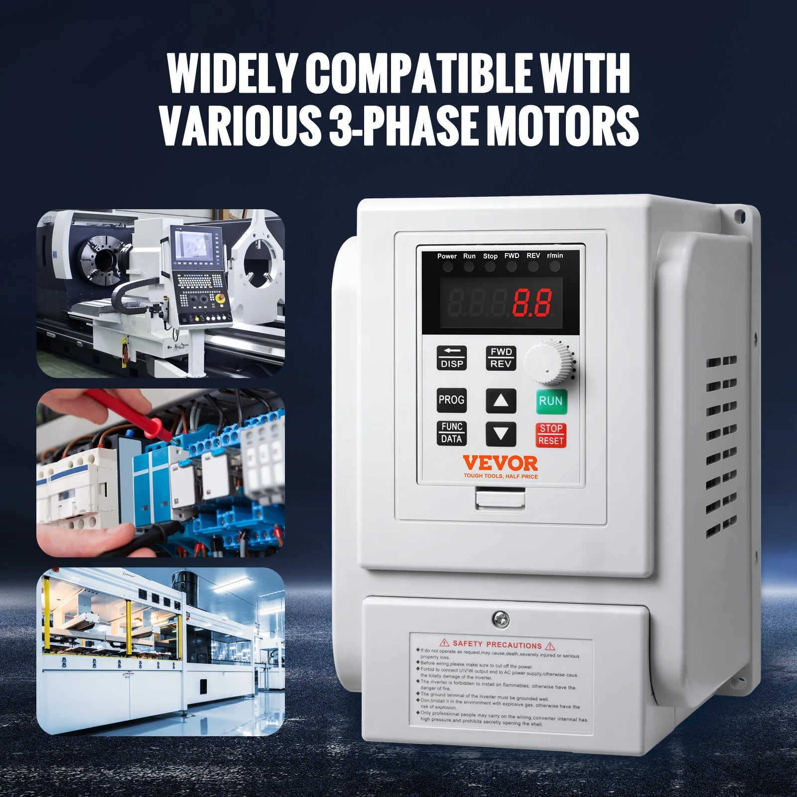 5HP 4KW Variable Frequency Drive 220V Single to 3 Phase Motor Control
