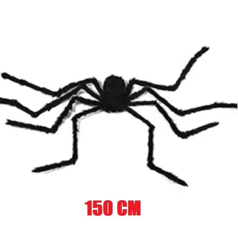 Halloween Big Plush Spider Horror Halloween Decoration Party Prop Outdoor Giant Spider Decor 30-200cm Chamber Prank Black Spider 