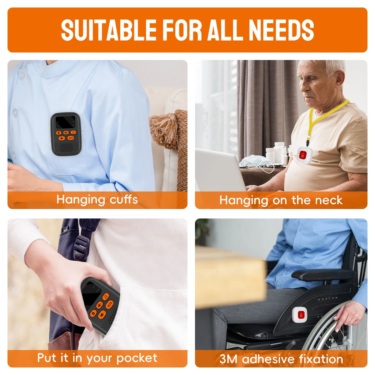Wireless Caregiver Call Button and Pager Kit