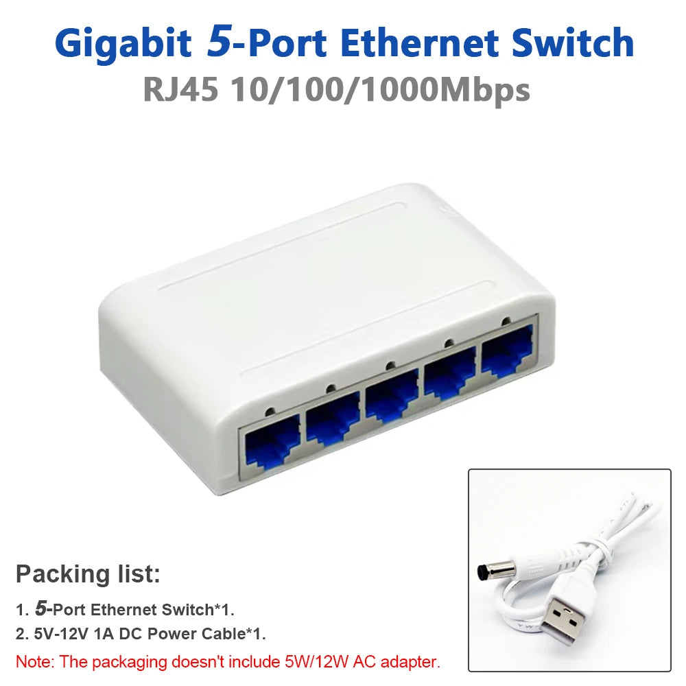 Gigabit Ethernet Switch - Five or Eight Ports