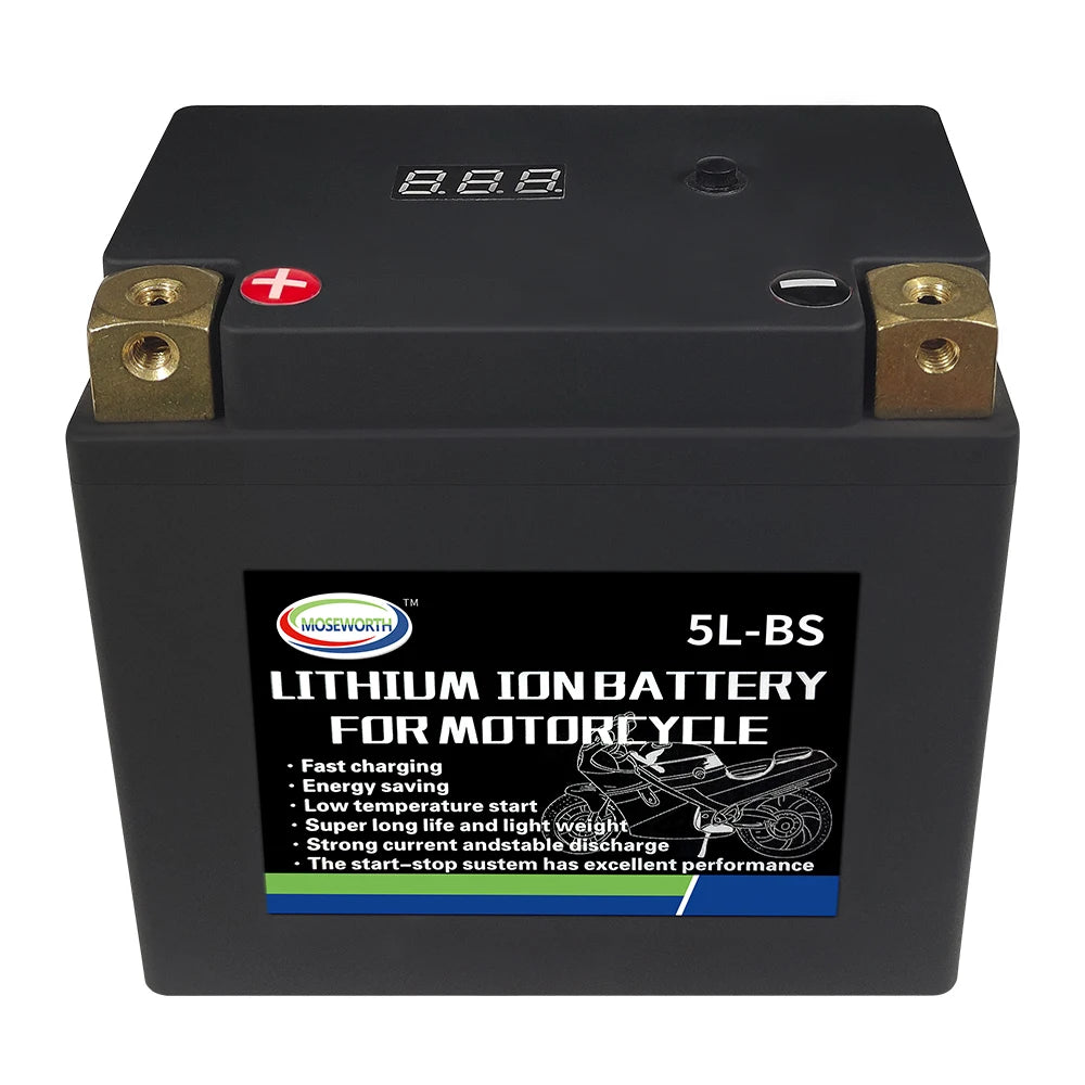 Motorcycle Battery 12V LiFePO4 Lithium Ion 4L-BS 160CCA Size-113x70x89mm Built-in BMS Board Lithium Phosphate Ion Battery