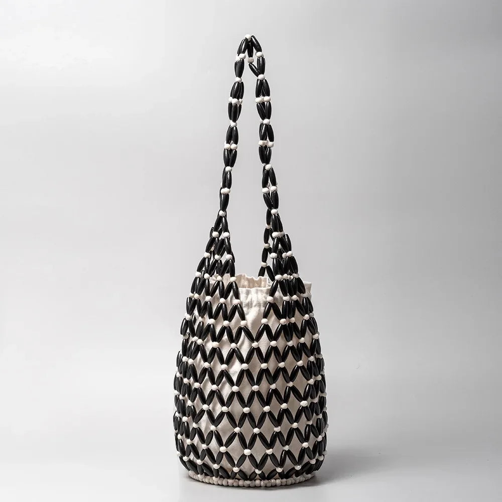 Open-Weave Bead-Style Tote Bag