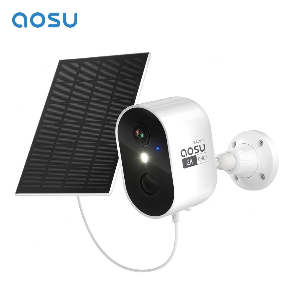 AOSU Solar Outdoor Security Camera, 3MP Color Night Vision