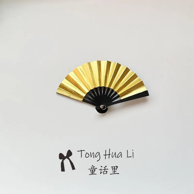 Mini Bamboo-and-Fabric Folding Fan