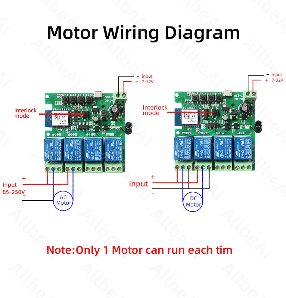 4CH Wifi Smart Home Motor Controller,DC 12V 24V 32V 220V RF433 Remote,4 Channel Relay Switch for Alice Alexa,Tuya Smart Life