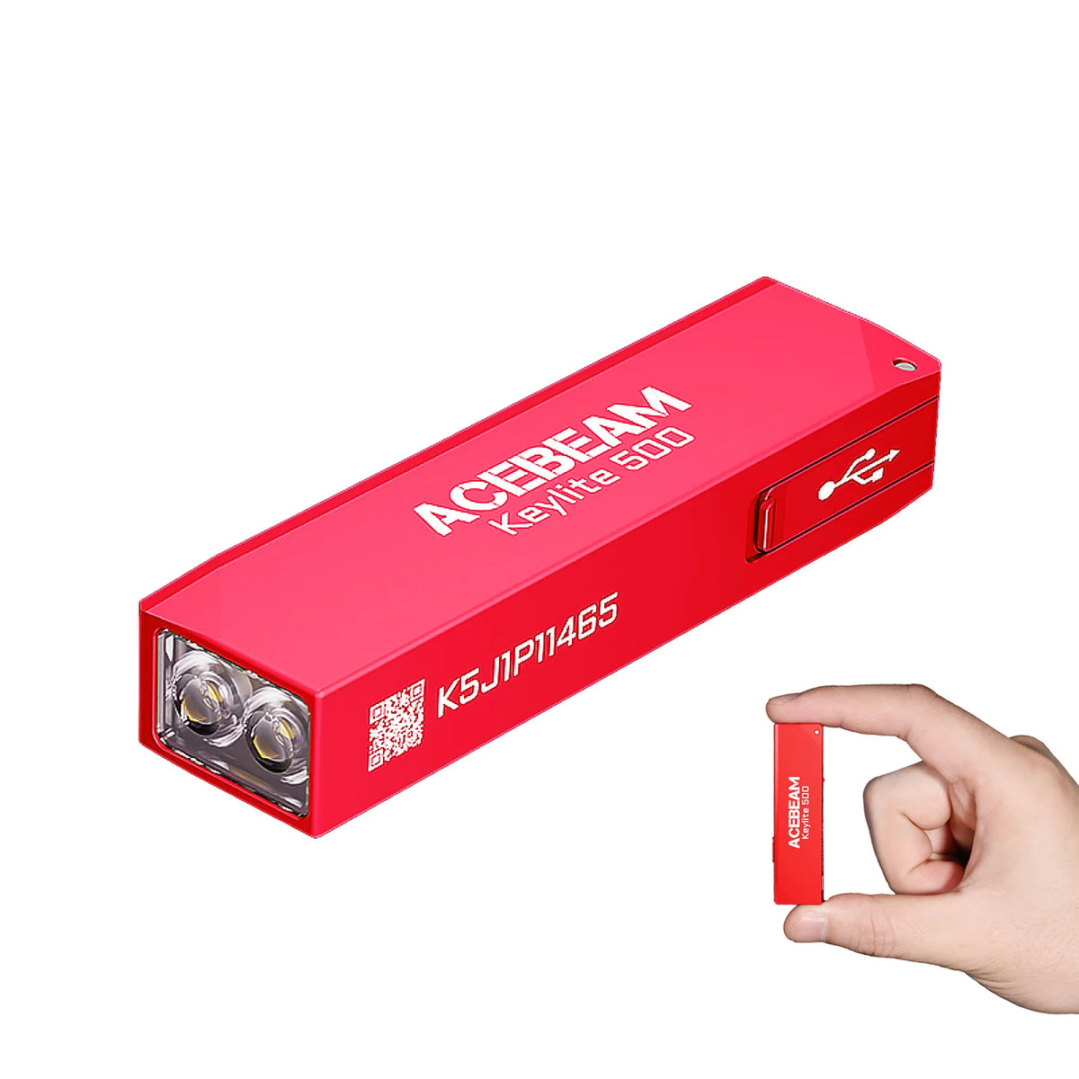 Compact 500-Lumen Rechargeable Keychain Torch