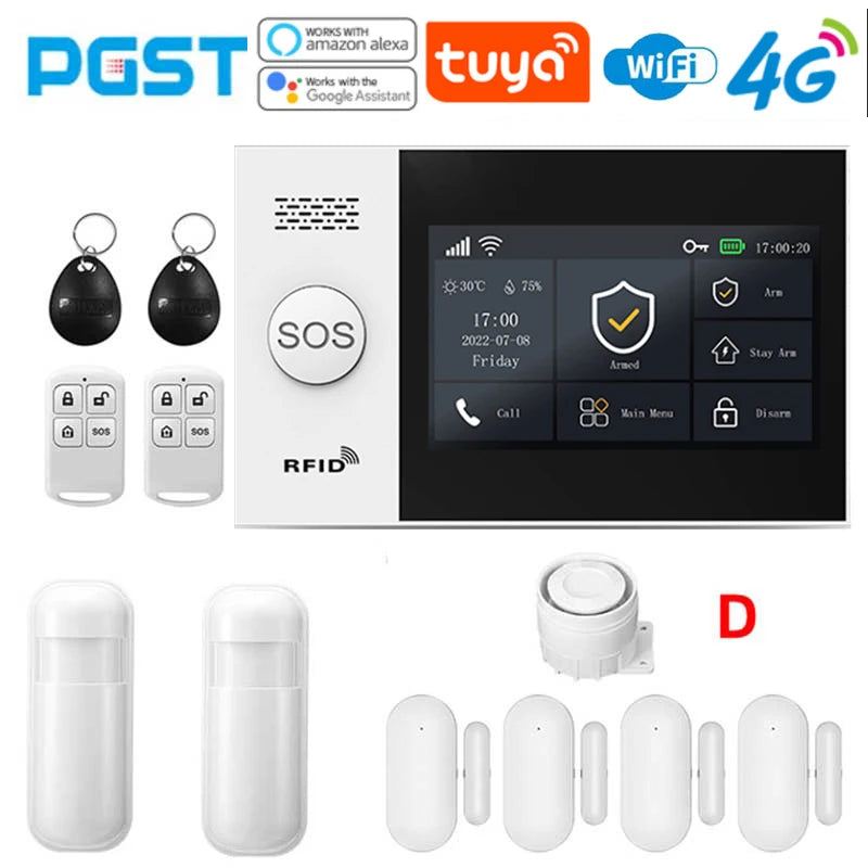 4G Tuya Smart Home Alarm System with Motion Sensor