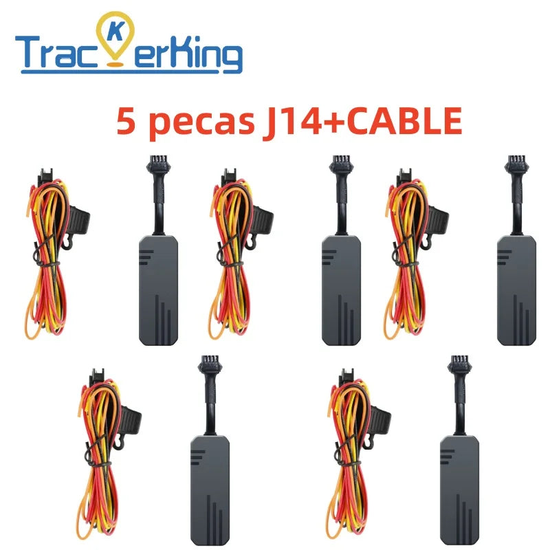 5 piezas Trackerking J14 rastreador GPS, dispositivo 2G, localizador en tiempo real, GT06 protocolo, con plataforma gratuita, app, alarma acc