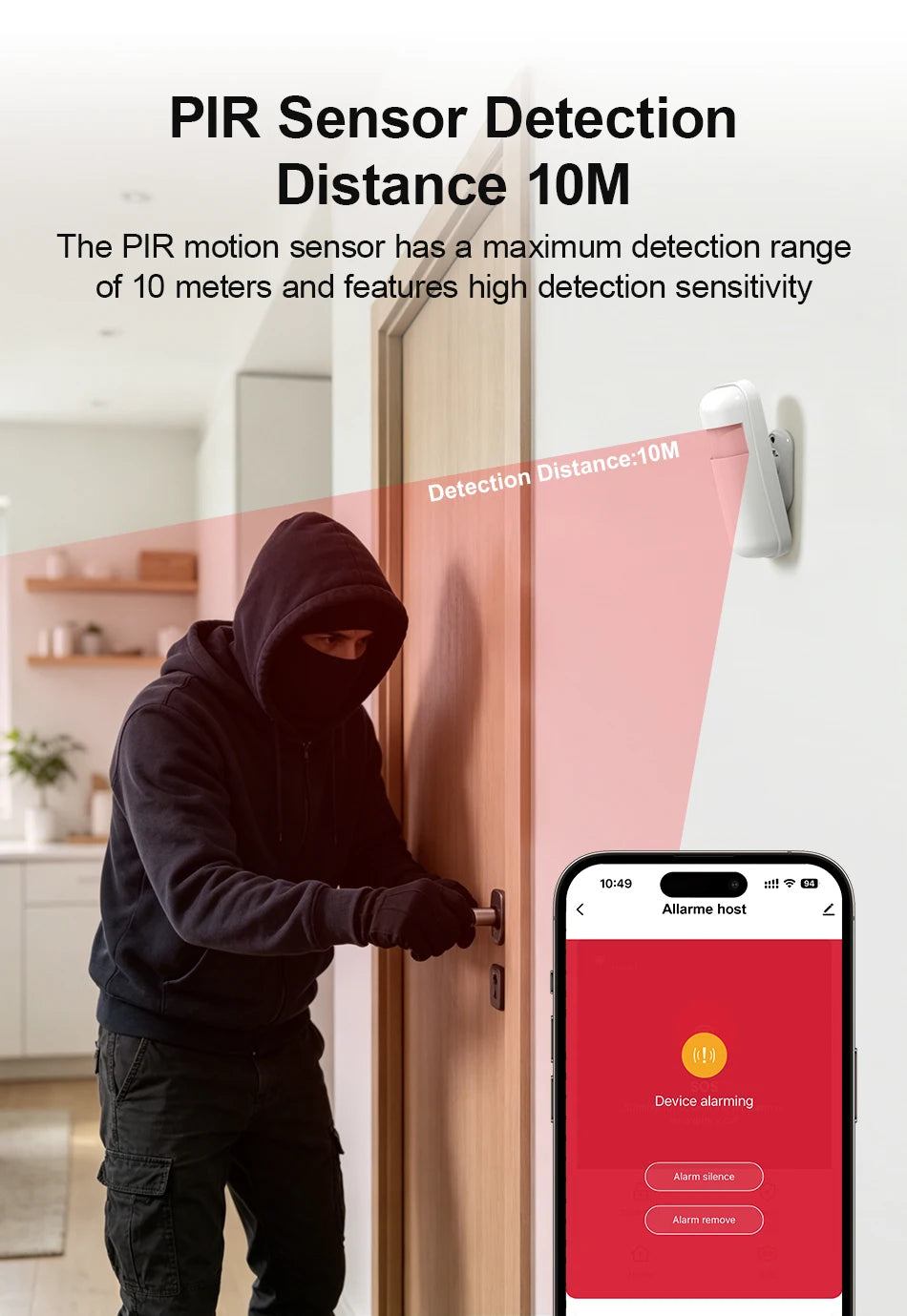 PGST 4G WiFi Έξυπνο Ασύρματο Σύστημα Αντικλοπής Ασφάλειας Συνεργασία με Tuya και Smart Life, Απομακρυσμένος Έλεγχος Ενεργοποίησης/Απενεργοποίησης, ενημέρωση σε πραγματικό χρόνο, αισθητήρας πόρτας/κίνησης, πλήρες σύστημα, ευρωπαϊκή ασφάλεια οικίας