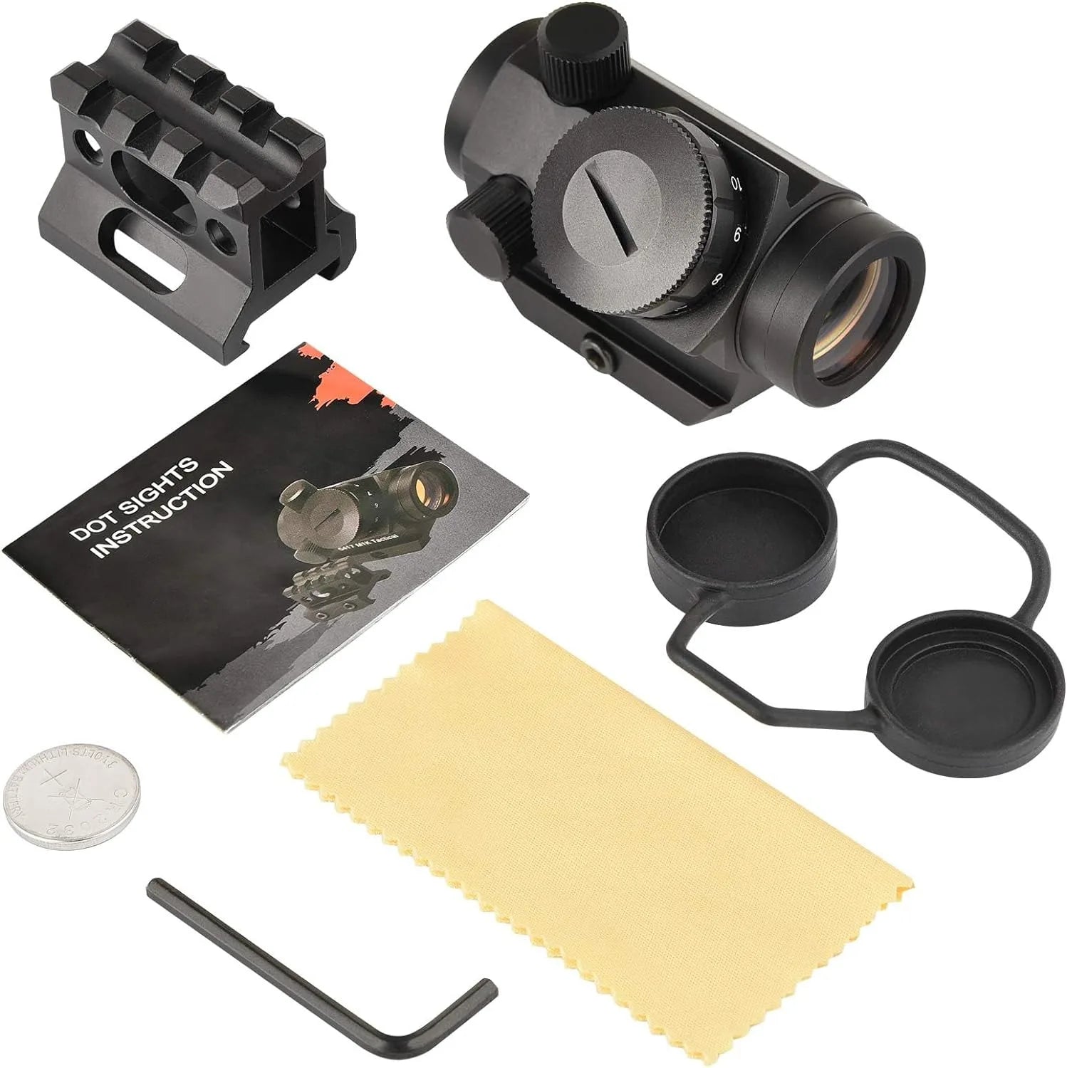 2MOA Red Dot Sight 1x25mm Reflex Sight Waterproof & Shockproof & Fog-Proof Red Dot Scope with 1 inch Riser Mount 