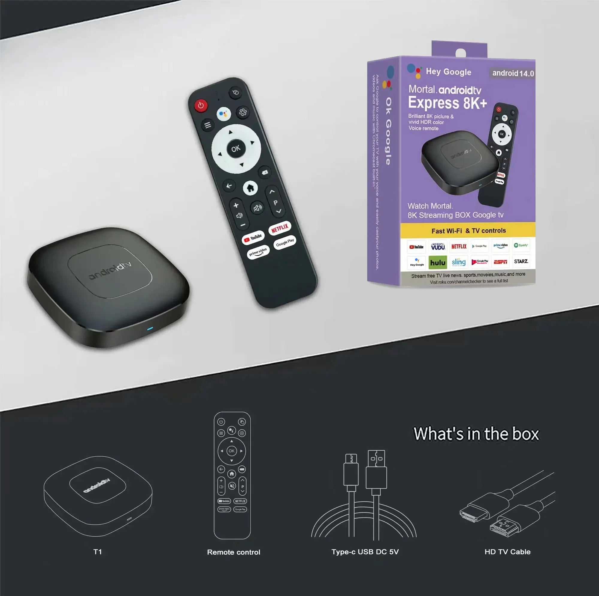 Android13 Smart Home Theater TV Box AllwinnerH313 Google Assistant Netflix Streaming Bluetooth Media Player 2G16G 2.4G5G Wifi T1 