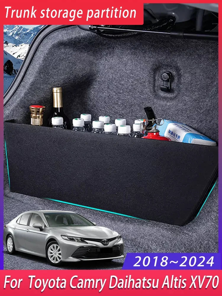 Pour Toyota Camry, Daihatsu Altis XV70 2018~2024, coffre de voiture, partition de rangement, boîte de rangement multifonctions, accessoires intérieurs auto