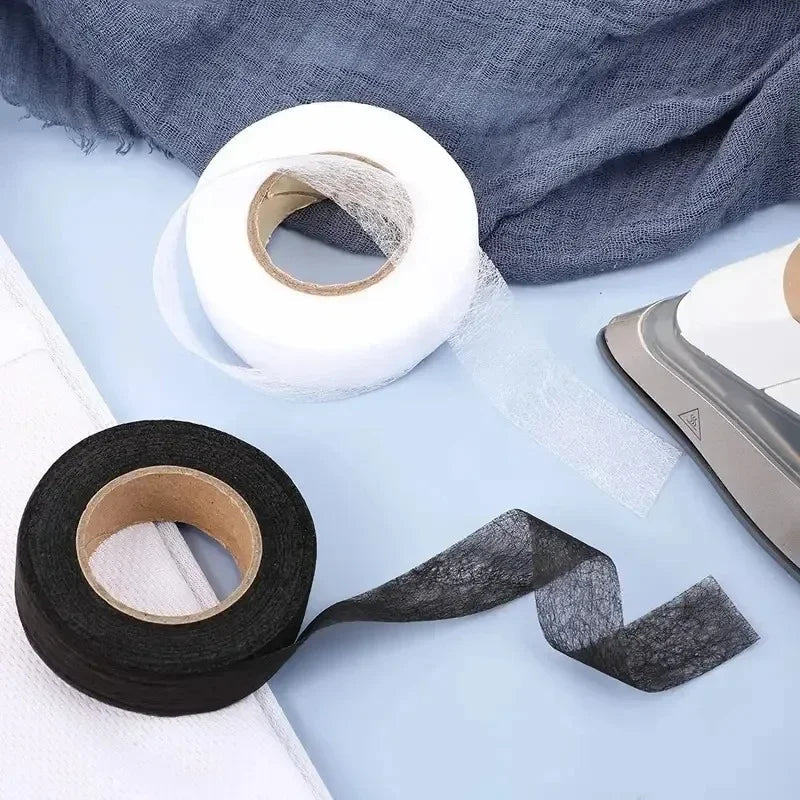 2roll Black White Double-sided Interlining Adhesive Fabric Clothes Iron On Hem Tape Interlining Web DIY Sewing Patchwork Acces 
