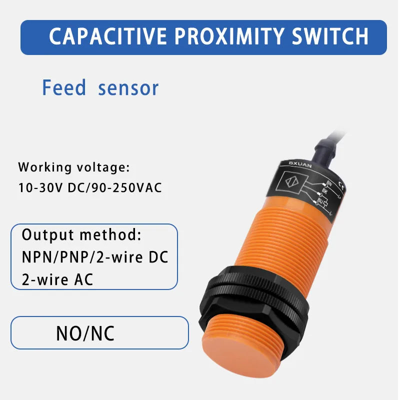Sensor capacitivo de proximidad ajustable M30