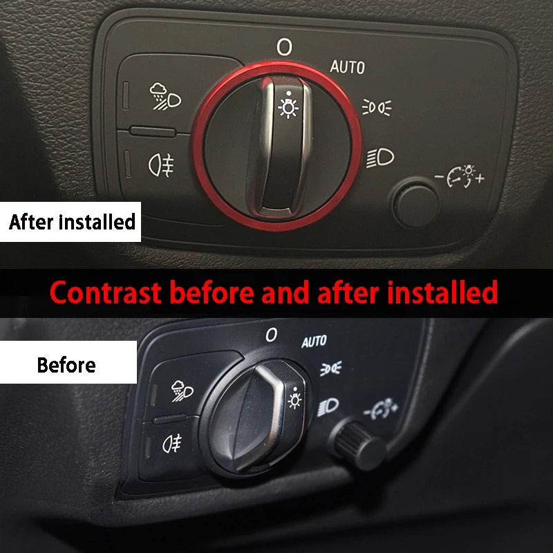 Headlight Adjust Switch Decoration Ring for Audi Interior Trim