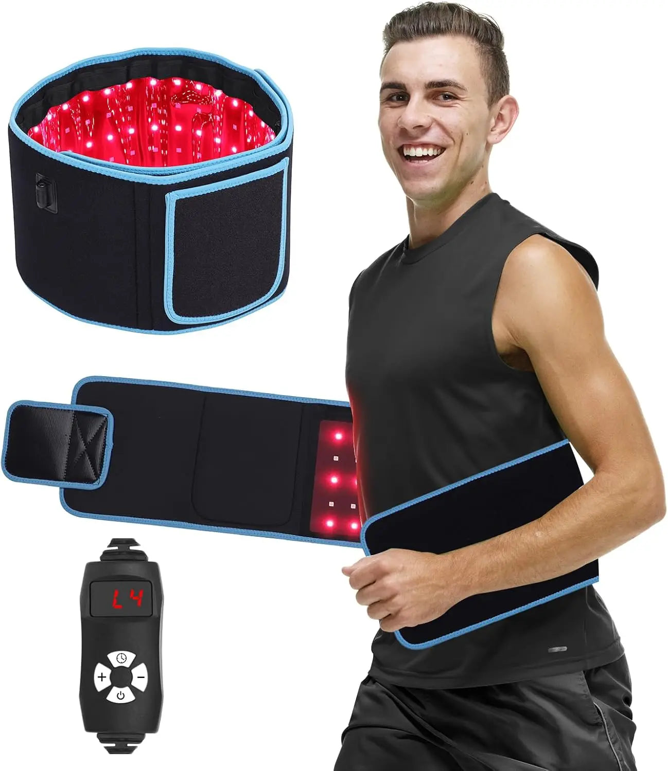 LED Phototherapy Massage Belt Red Light Hot Compress 850nm 660nm Body Shaping Weight Loss And Relaxation Back Pain Relief 